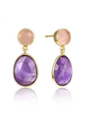 Natural Purple Amethyst Earrings