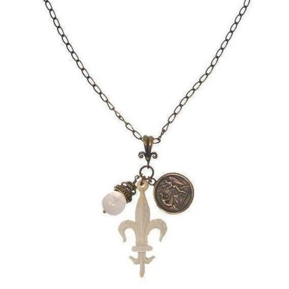 Necklace Fleur de Lis charm