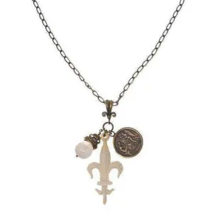 Necklace Fleur de Lis charm