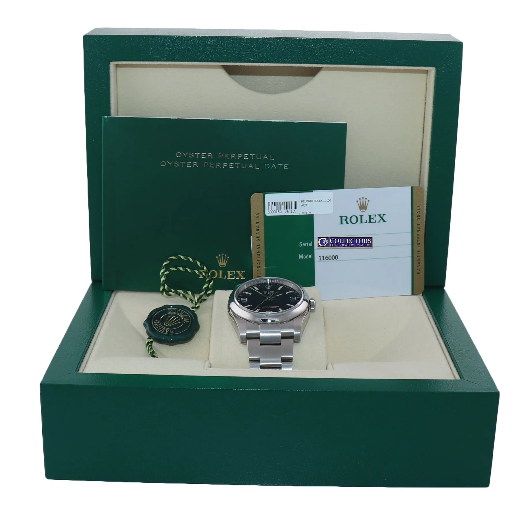 NEW 2020 PAPERS 116000 Rolex Oyster Perpetual Blue Arabic Stick 36mm Watch Box