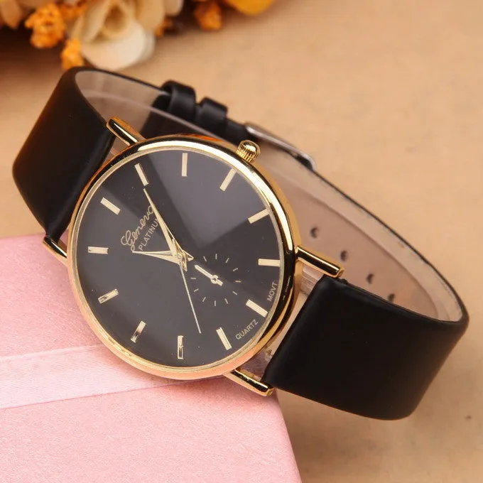 New arrival quartz watch women geneva fashion leather watch dress luxury ladies wristwatches female clocks and watches