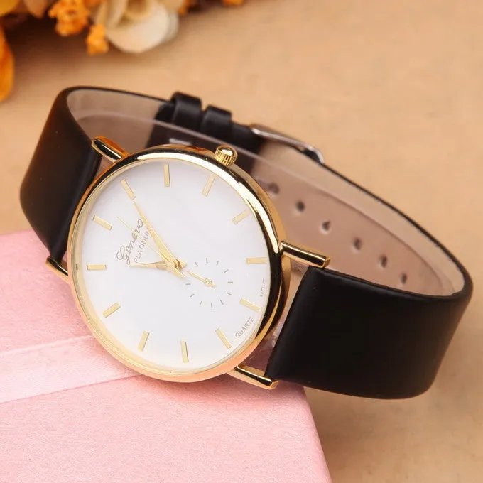 New arrival quartz watch women geneva fashion leather watch dress luxury ladies wristwatches female clocks and watches