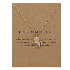 New Life Is Magical Unicorn Pendant Necklace