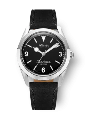 Nivada Grenchen Super Antarctic 3.6.9 Black No Vintage Effect - White Luminous Men's Automatic Watch