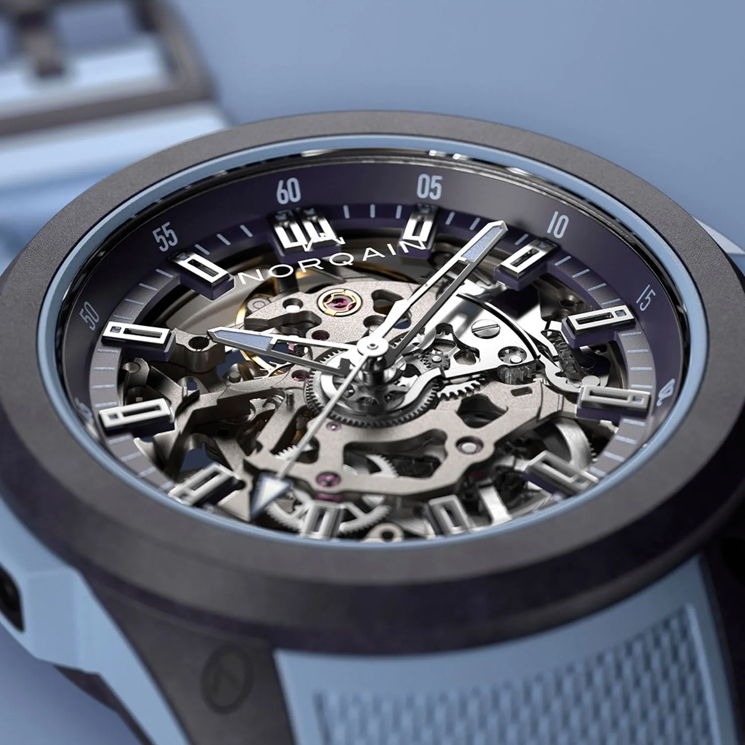 NORQAIN Independence Wild One Skeleton Purple Ice Blue Automatic – NNQ3001QPIA1AS-P001-3W2IAR.18PQ
