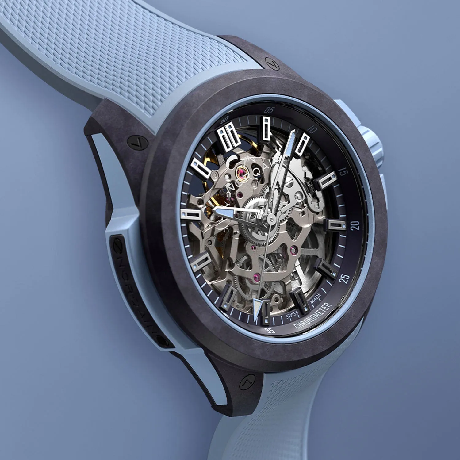 NORQAIN Independence Wild One Skeleton Purple Ice Blue Automatic – NNQ3001QPIA1AS-P001-3W2IAR.18PQ