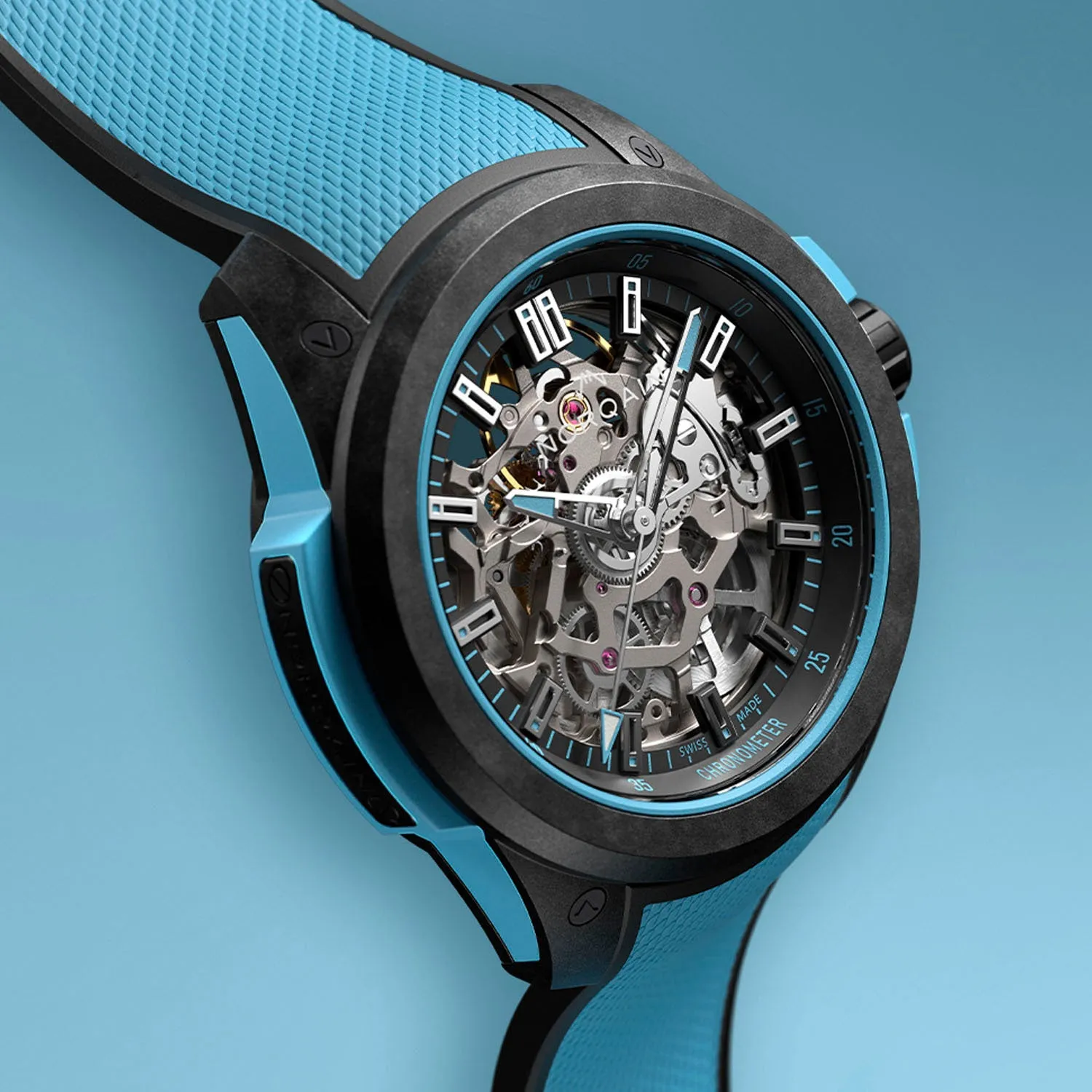 NORQAIN Independence Wild One Skeleton Sky Blue Automatic – NNQ3001QBA1AS-B002-3W2ABR.18BQ