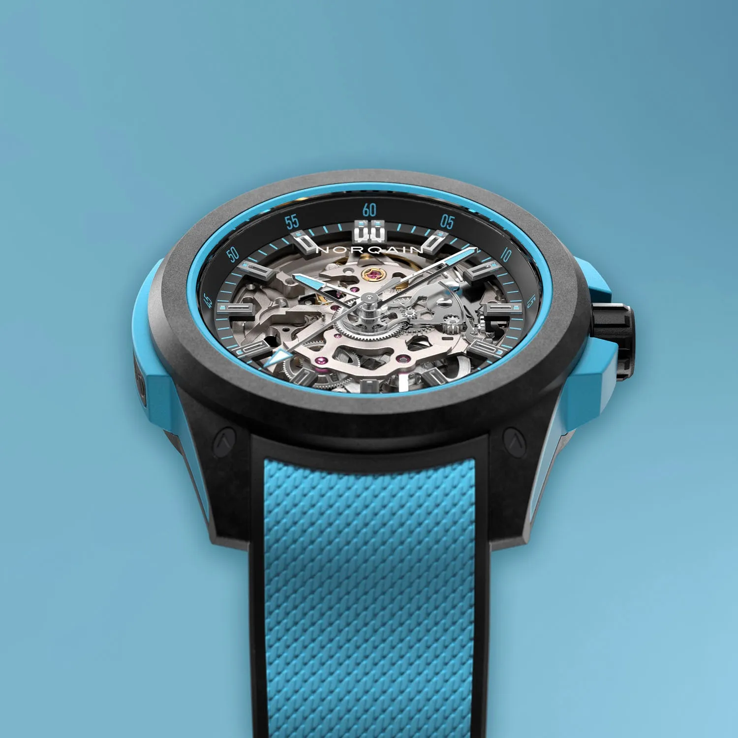 NORQAIN Independence Wild One Skeleton Sky Blue Automatic – NNQ3001QBA1AS-B002-3W2ABR.18BQ