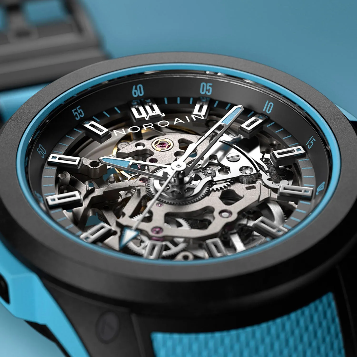 NORQAIN Independence Wild One Skeleton Sky Blue Automatic – NNQ3001QBA1AS-B002-3W2ABR.18BQ