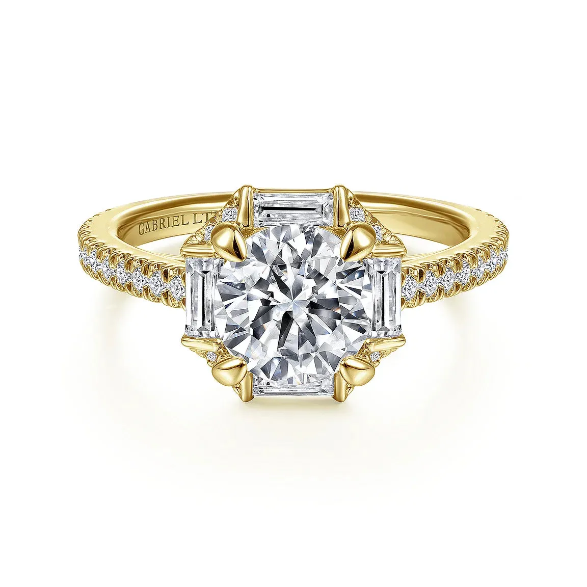 Octagonal Halo Round Diamond Engagement Ring Mounting