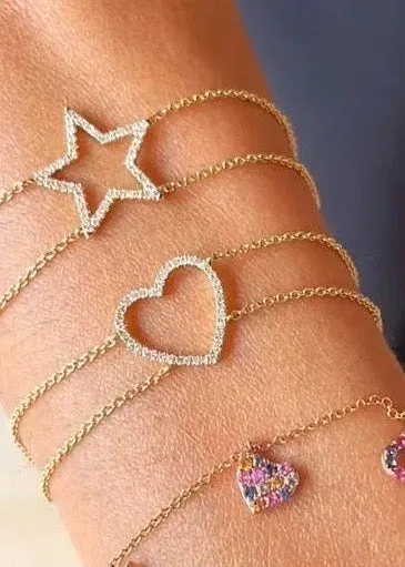 Open Diamond Heart Bracelet (.13ct)