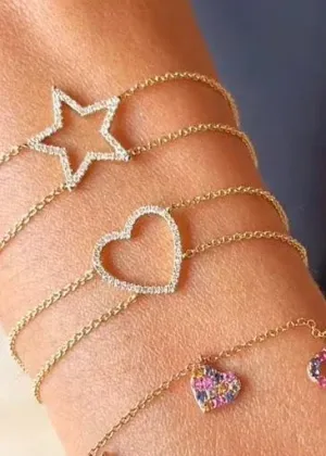 Open Diamond Heart Bracelet (.13ct)