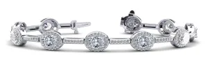 Oval Halo Diamond Bracelet with 16.56 ct.(finished) 8x6mm, 1.3mm