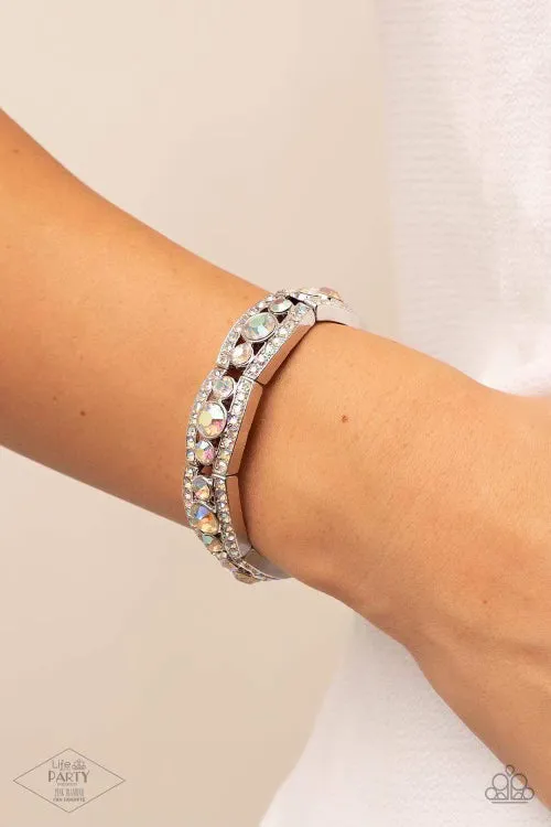 Paparazzi Easy on the ICE -  Multi Iridescent Bracelet - Pink Diamond Life of the Party Exclusive
