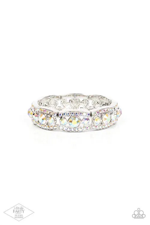 Paparazzi Easy on the ICE -  Multi Iridescent Bracelet - Pink Diamond Life of the Party Exclusive