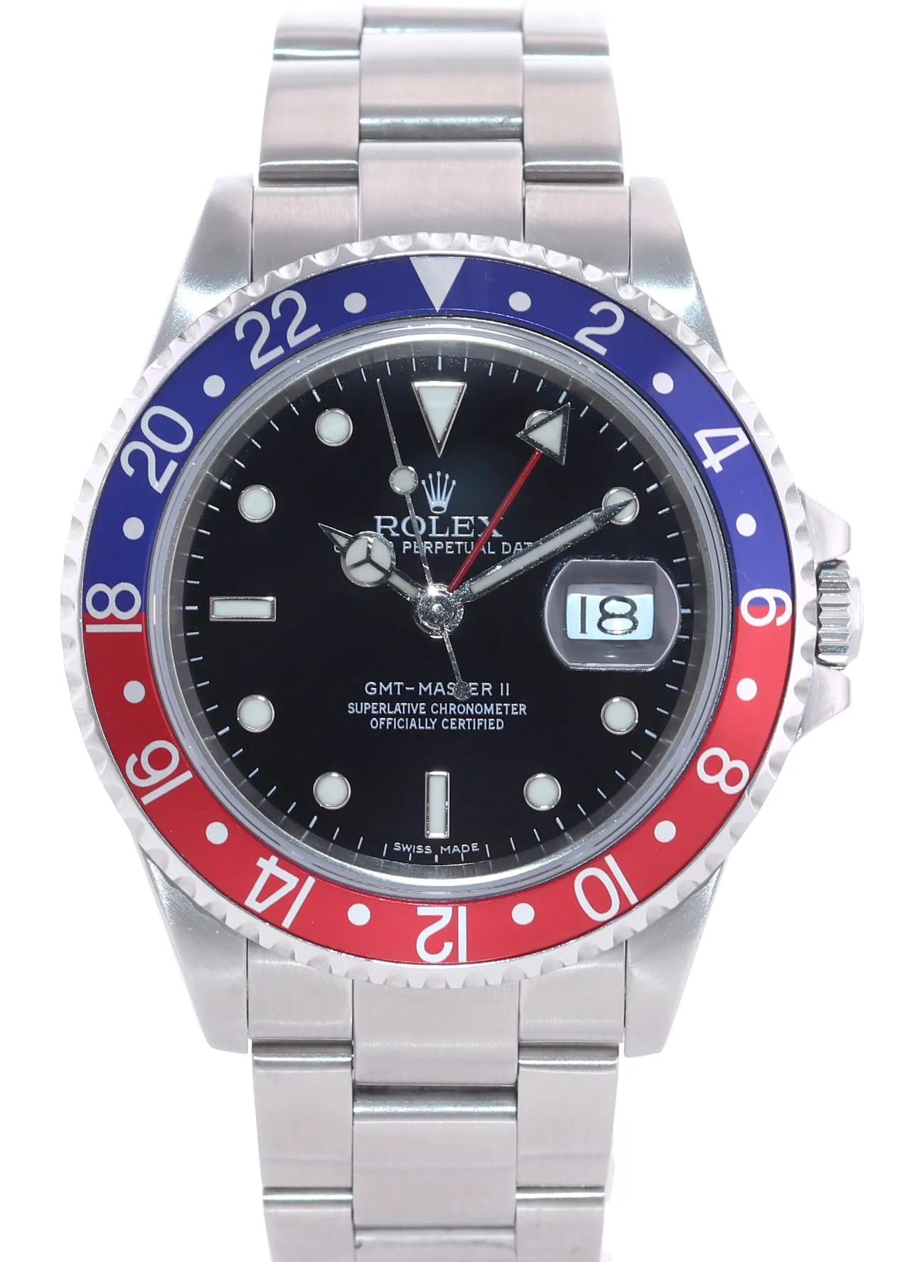 PAPERS 2001 Rolex GMT-Master Pepsi Error Stick Steel Blue Red 16710 BLRO Watch