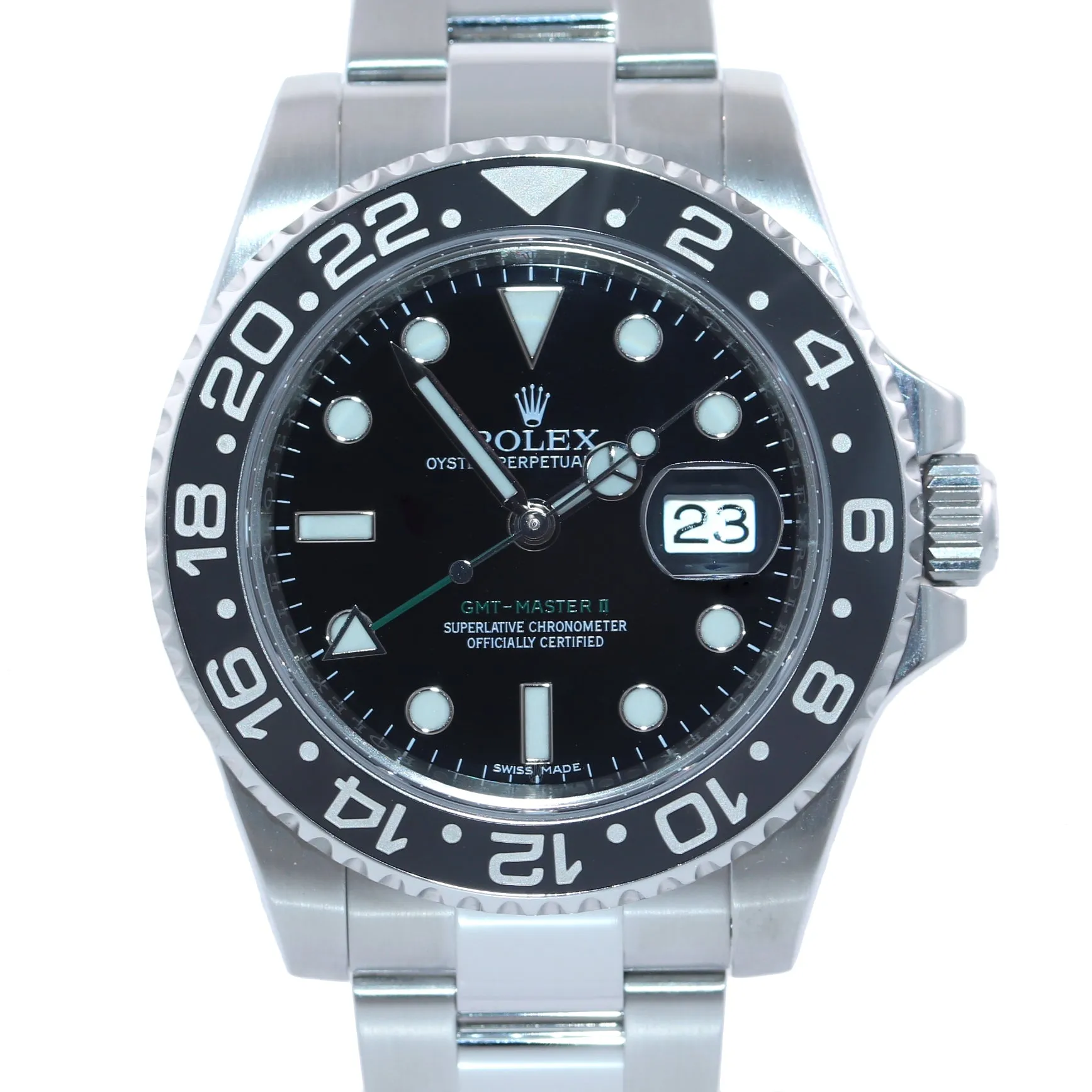 PAPERS MINT 2012 Papers Rolex GMT Master II 116710 Steel Black Ceramic Watch Box
