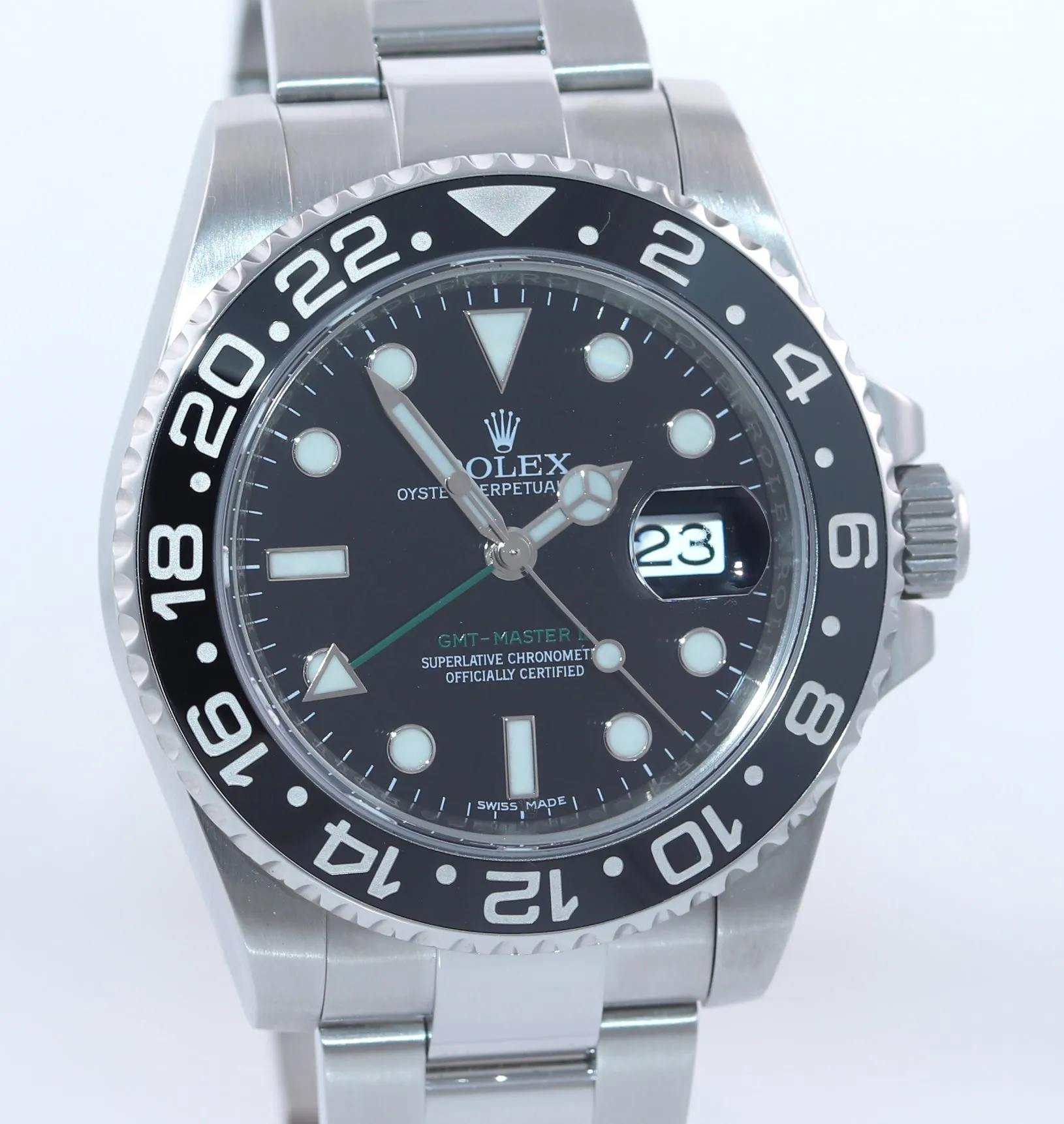 PAPERS MINT 2012 Papers Rolex GMT Master II 116710 Steel Black Ceramic Watch Box