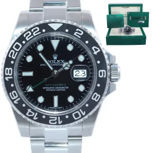 PAPERS MINT 2012 Papers Rolex GMT Master II 116710 Steel Black Ceramic Watch Box