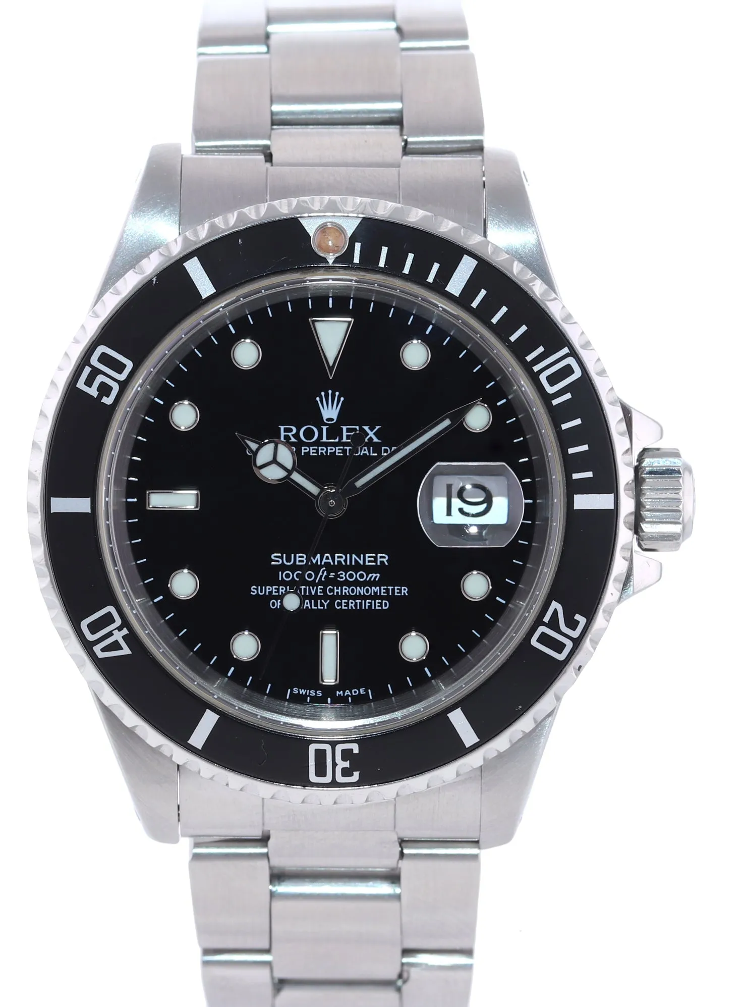 PAPERS Rolex 16610 Rolex Black Submariner Steel 40mm Oyster Watch Box
