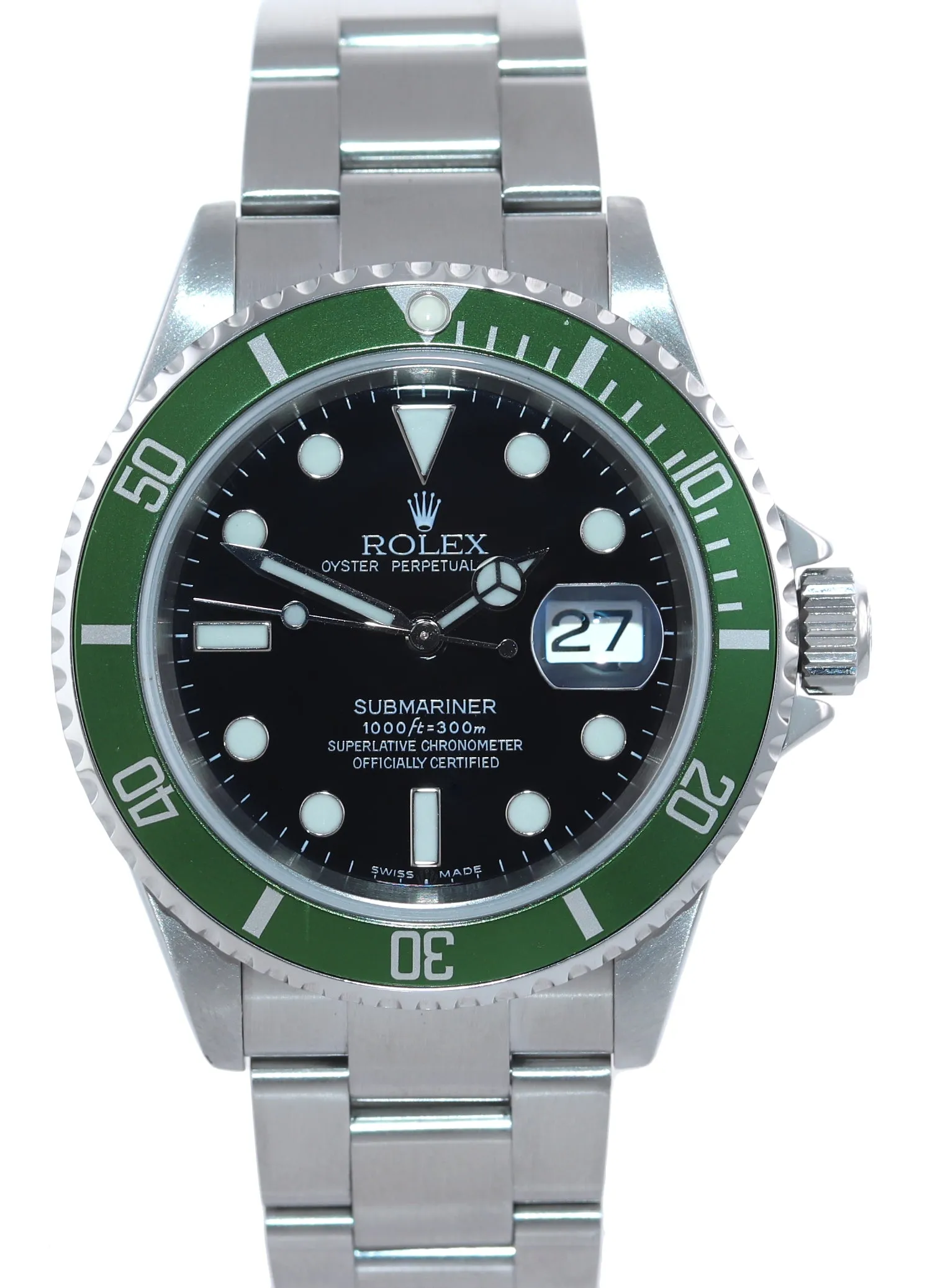 PAPERS Rolex Submariner Green Kermit 50th Anniversary FLAT 4 16610LV Watch Box