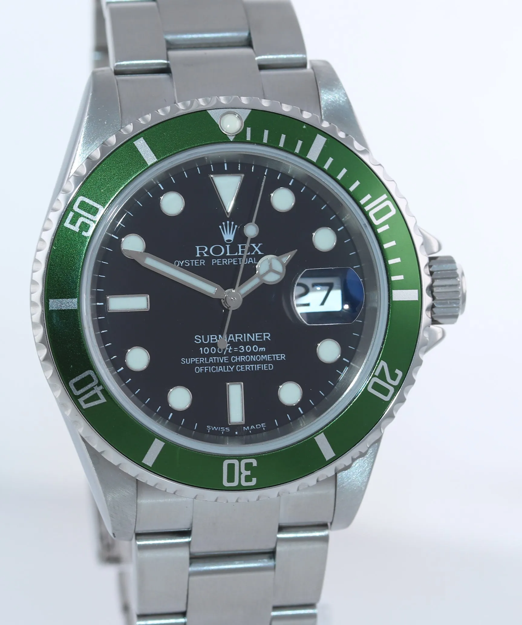 PAPERS Rolex Submariner Green Kermit 50th Anniversary FLAT 4 16610LV Watch Box