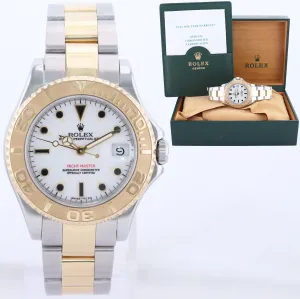 PAPERS Rolex Yacht-Master 68623 35mm Gold Two Tone Gold White Midsize Watch Box