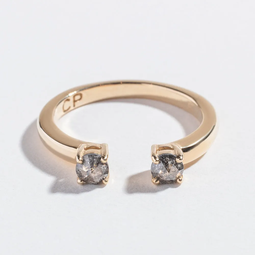 PASSAGE RING | 14K GOLD & SALT & PEPPER DIAMONDS