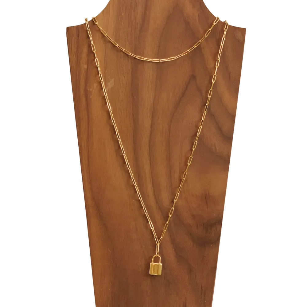 Patricia Padlock Pendant Wrap Necklace