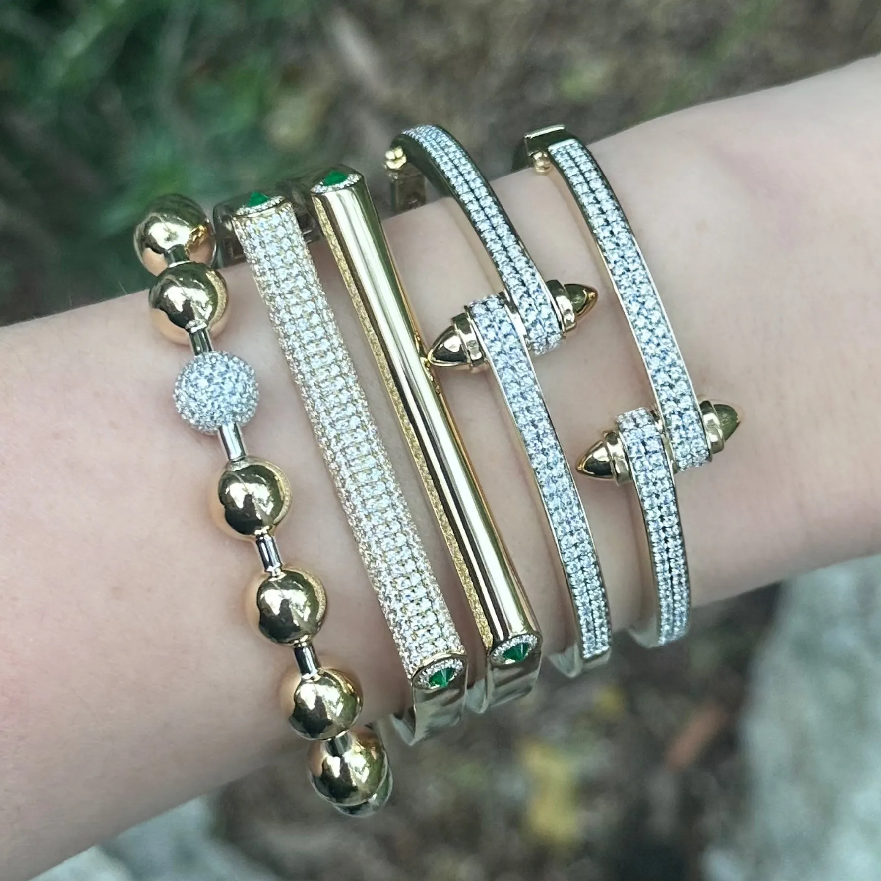 Pave Diamond Storm Bangle Bracelet