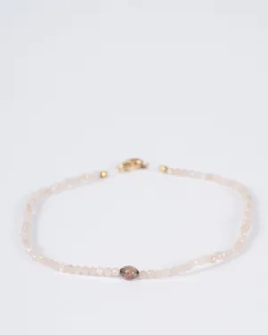 peach moonstone woth rose diamond 9k clasp - peach