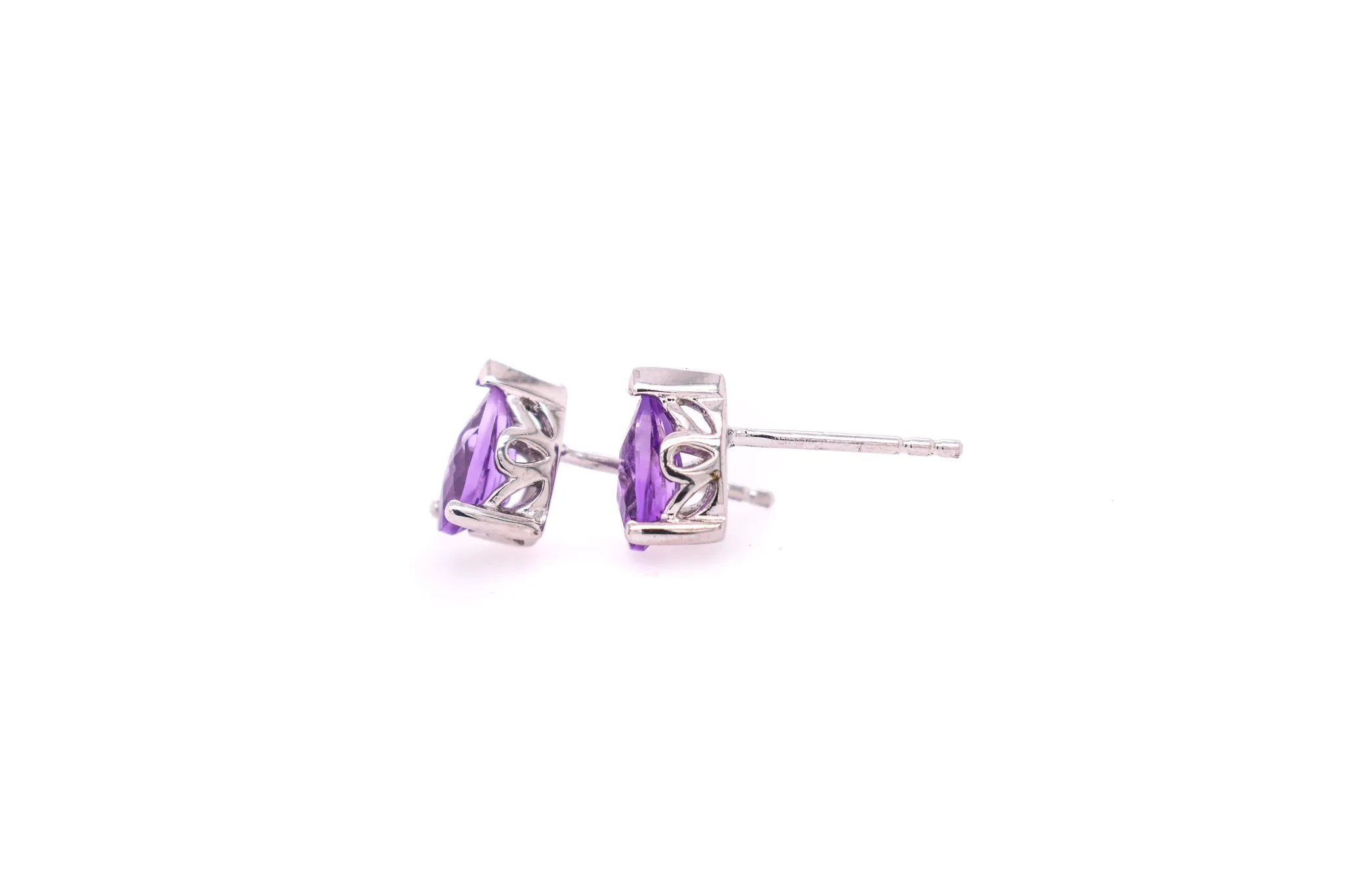 Pear Cut Amethyst Earrings