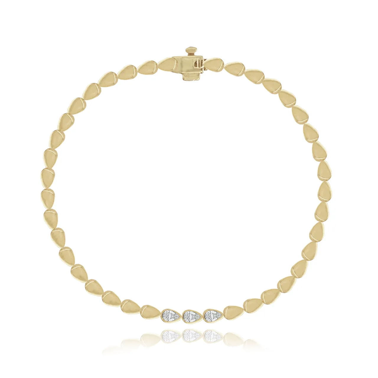 Pear Diamond Golden Bracelet