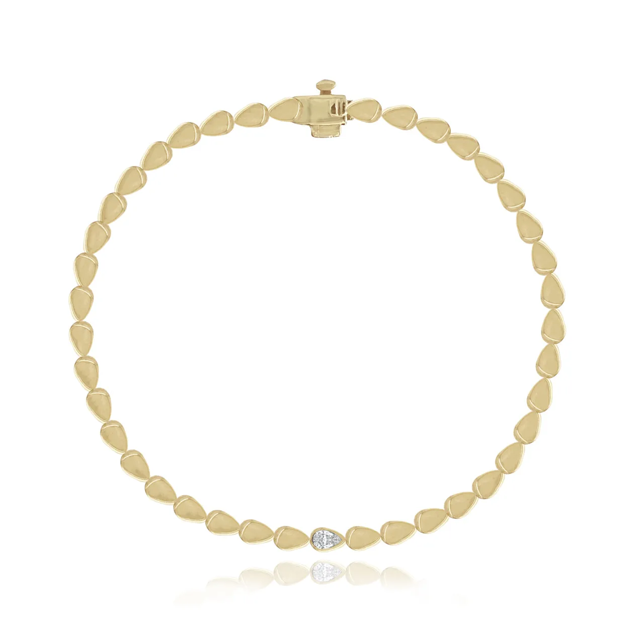Pear Diamond Golden Bracelet