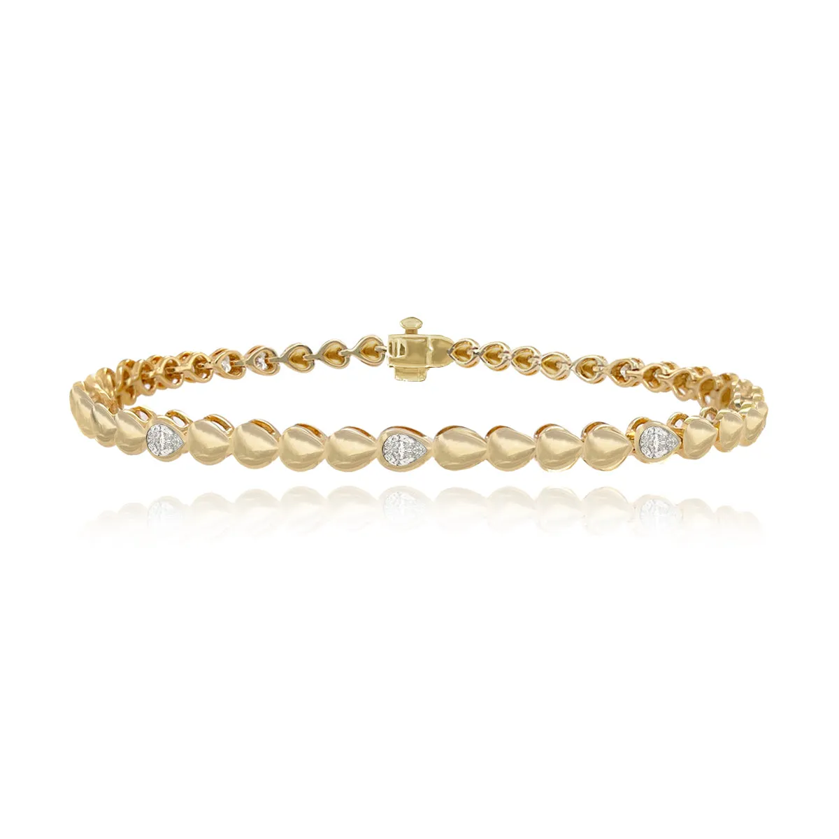 Pear Diamond Golden Bracelet