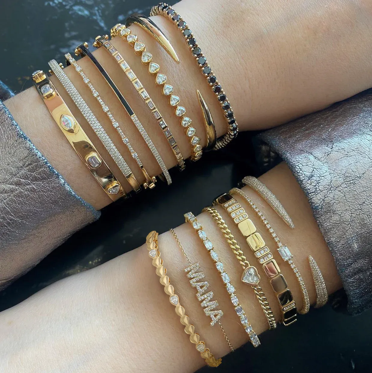 Pear Diamond Golden Bracelet