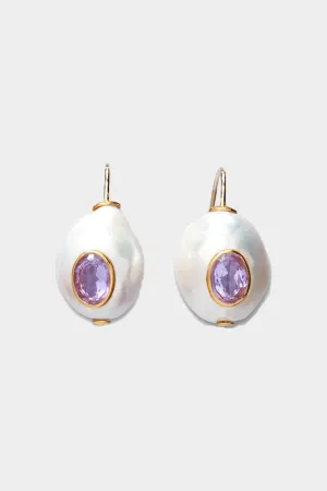 Pearl Pablo Earrings in Pink Amethyst