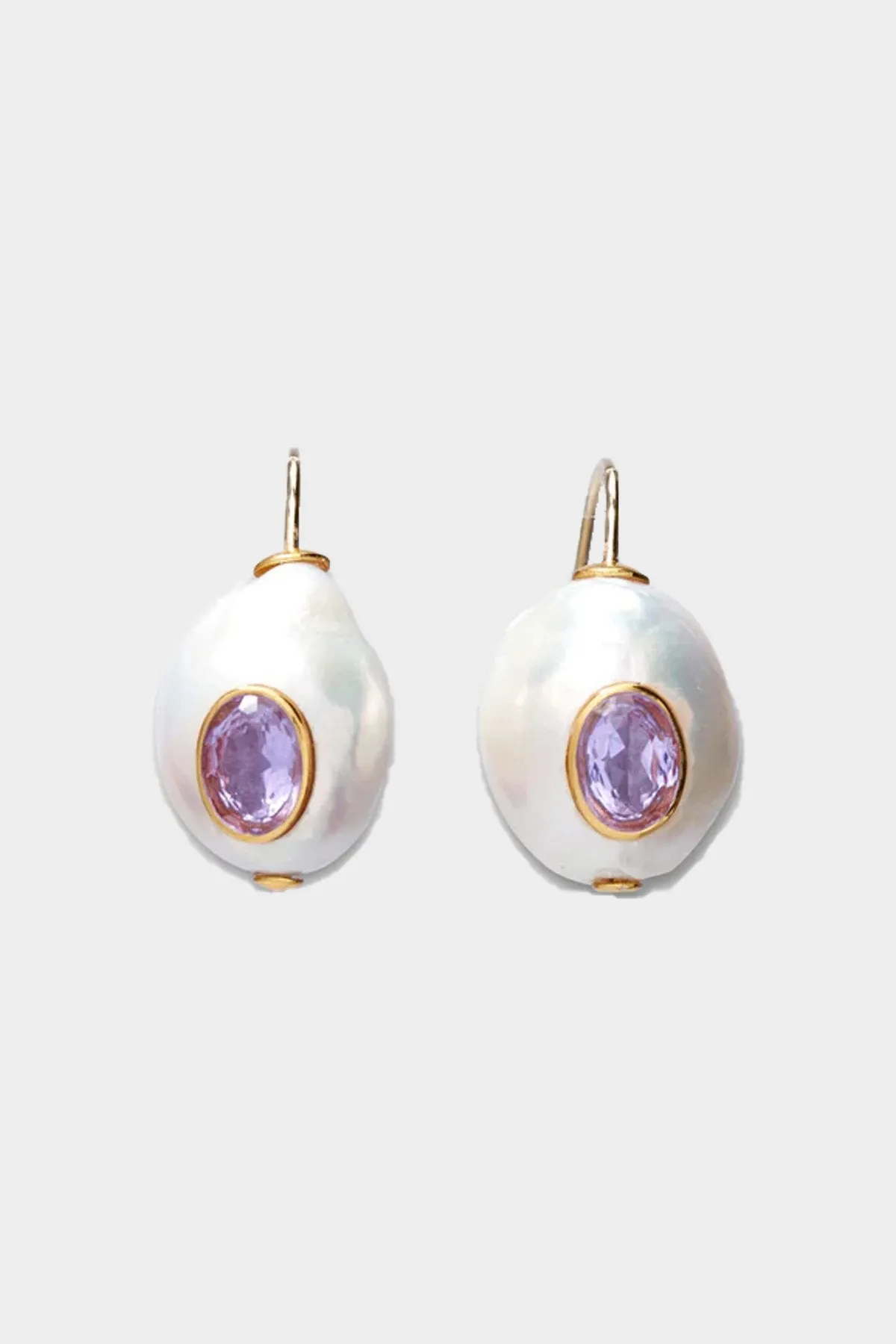 Pearl Pablo Earrings in Pink Amethyst
