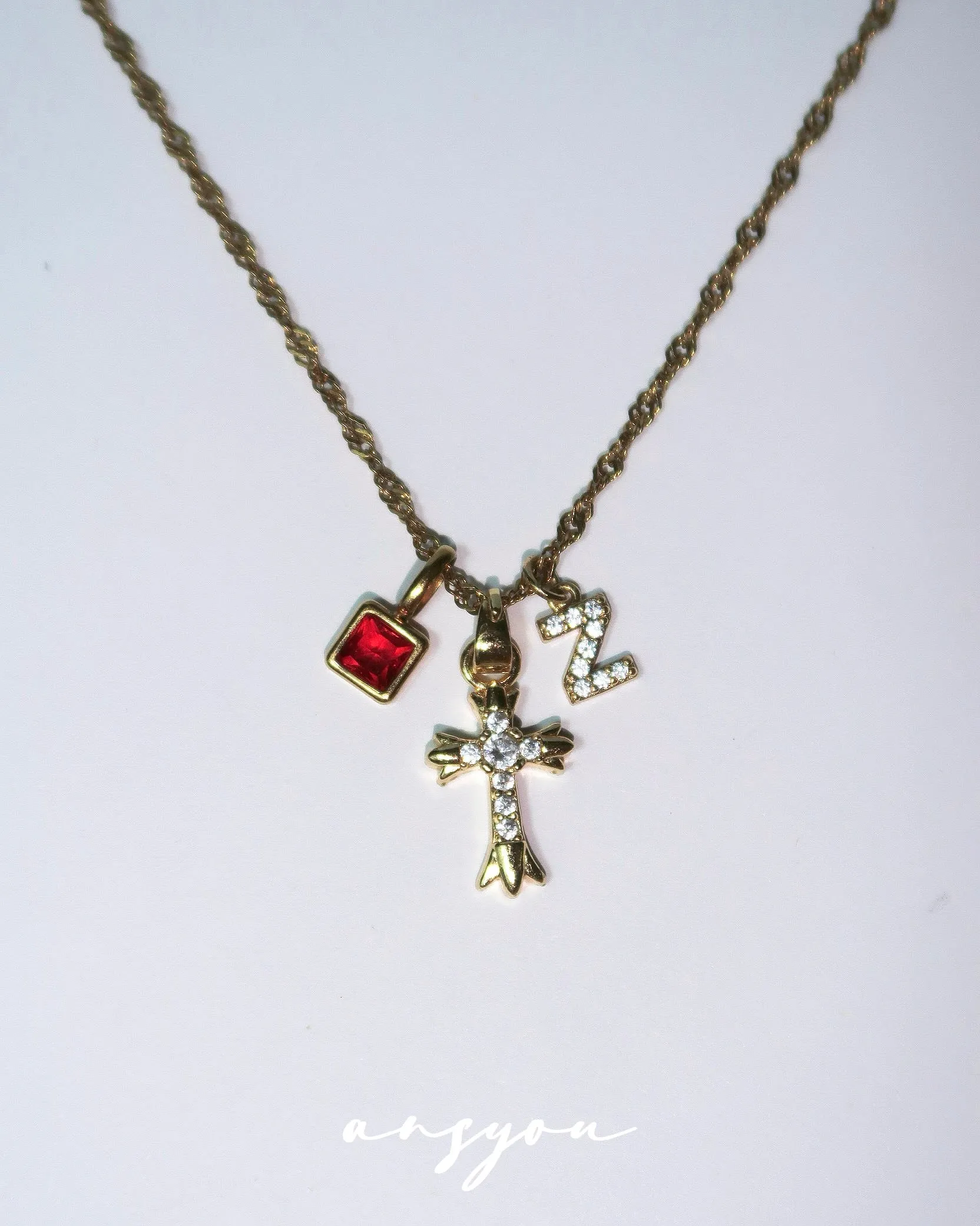 Petite Diamond Cross DIY Necklace