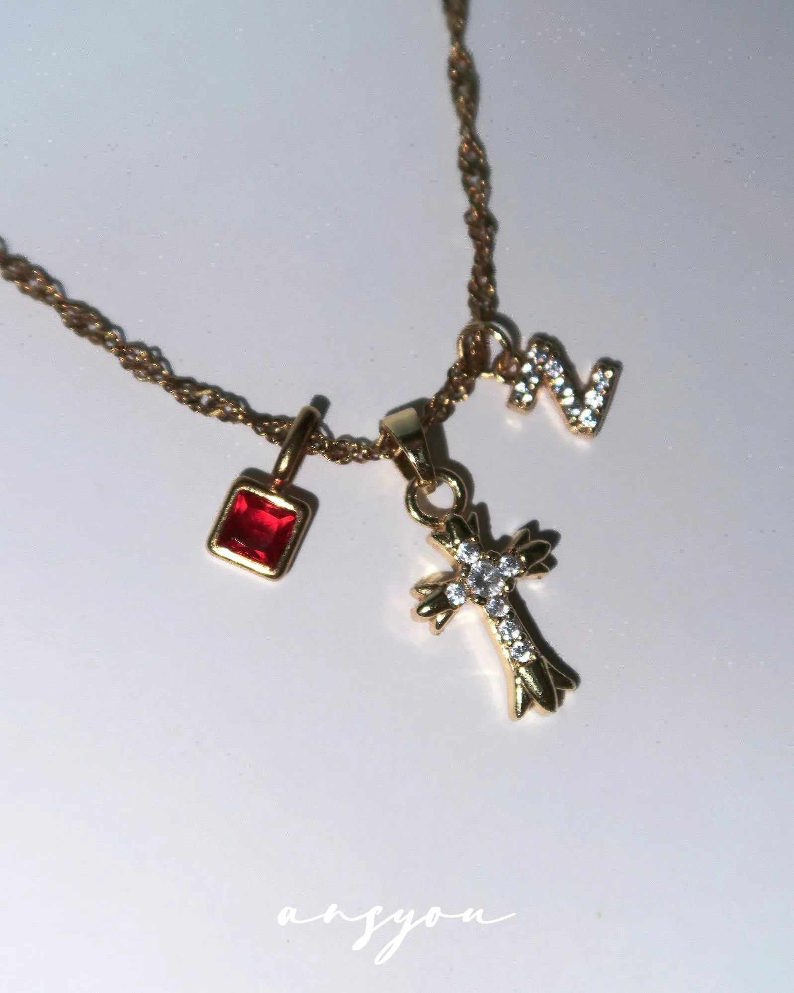 Petite Diamond Cross DIY Necklace