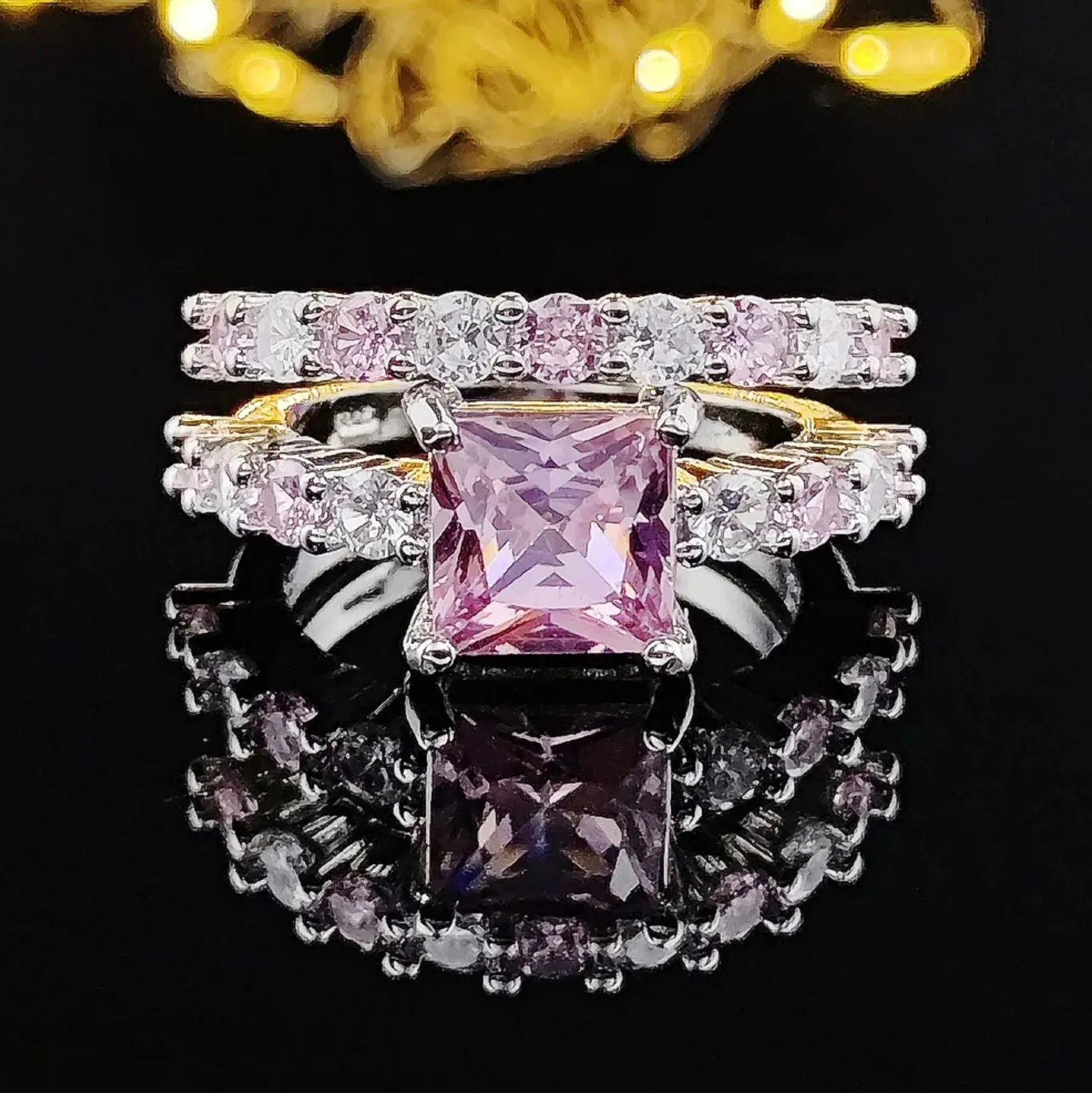Pink Diamond Ring | Eternity Rings | Womens Wedding Ring | Pink Diamond Engagement Ring | Wedding Ring Set | Promise Ring | Eternity Ring