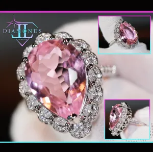 Pink Diamond Ring | Teardrop Ring | Pear Shape Ring