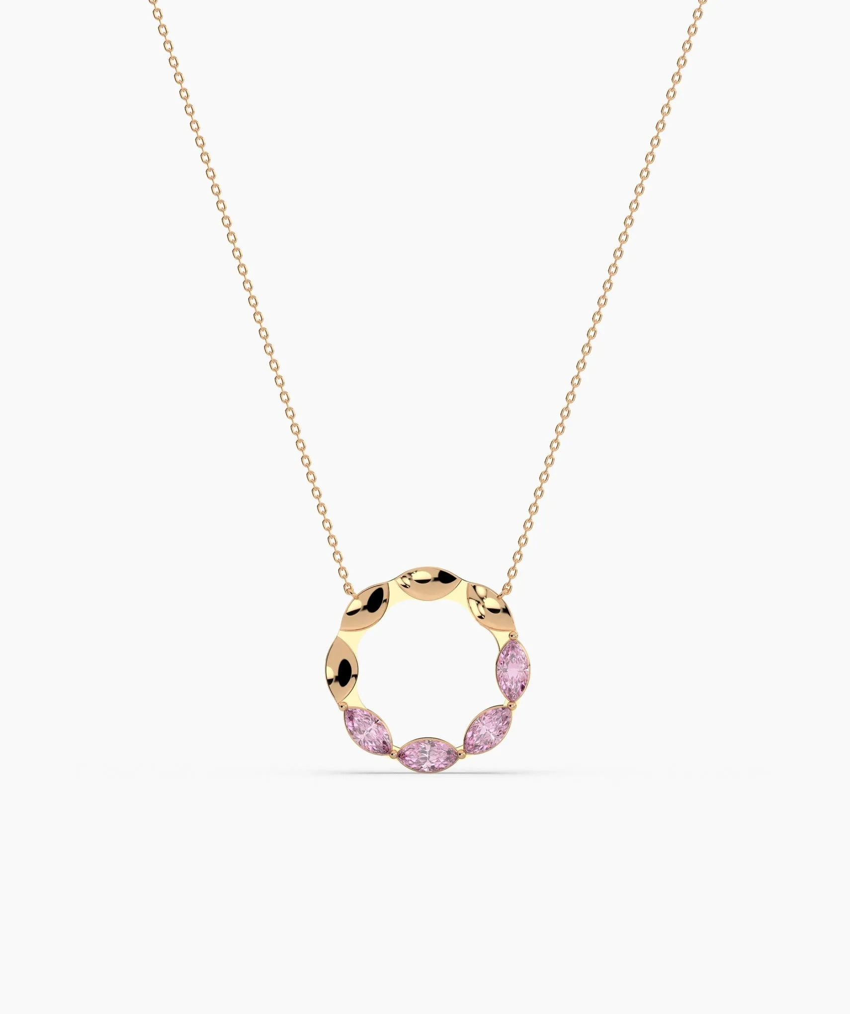 Pink Gemstone Wreath Necklace
