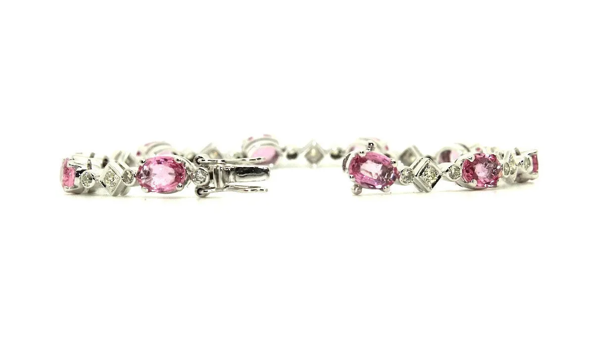Pink Sapphire And Diamond  Bracelet /Item Code: BR 8