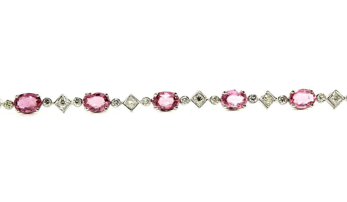 Pink Sapphire And Diamond  Bracelet /Item Code: BR 8