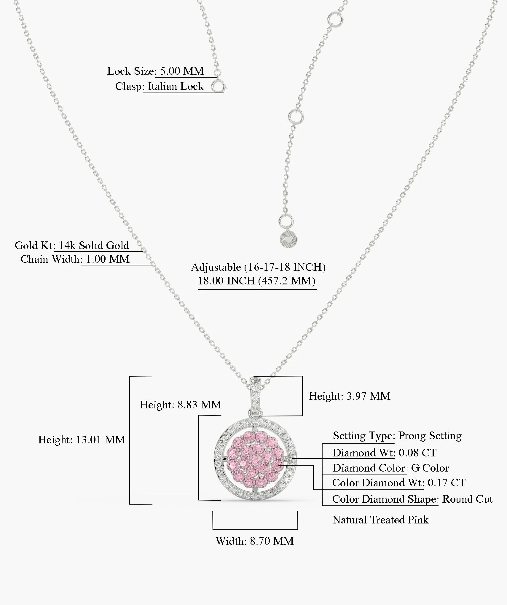 Pink Sparkle Halo Pendant