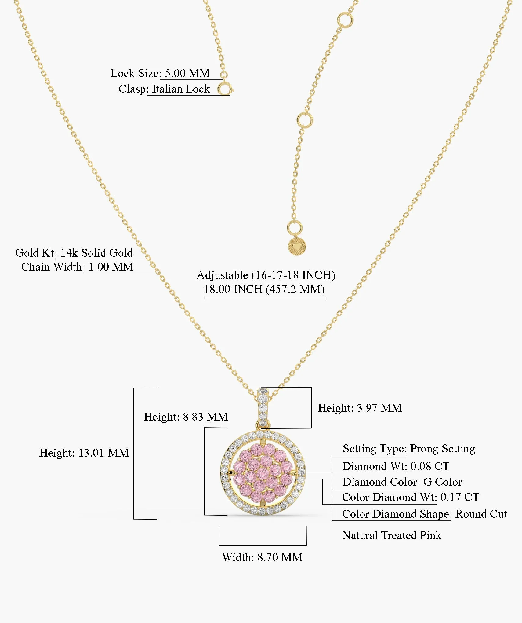 Pink Sparkle Halo Pendant