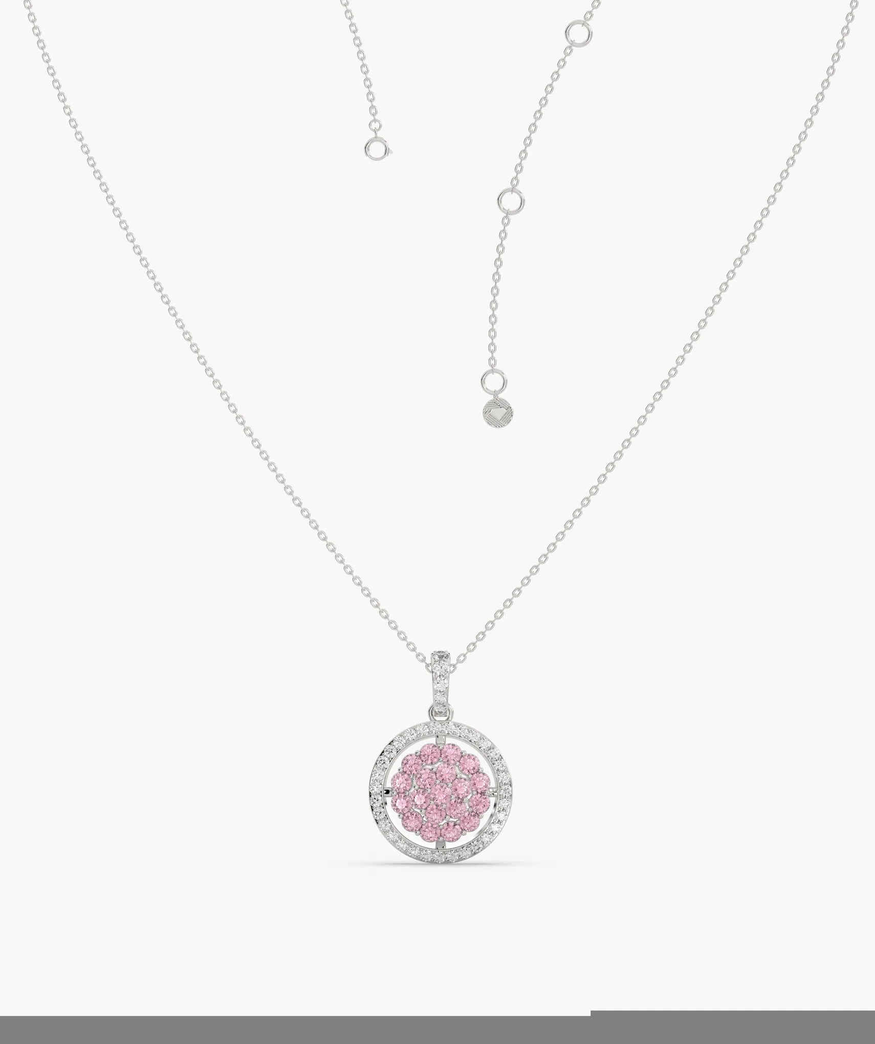 Pink Sparkle Halo Pendant