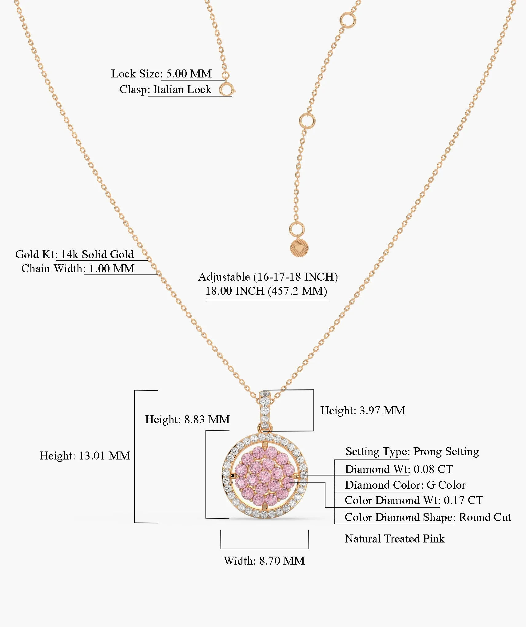 Pink Sparkle Halo Pendant