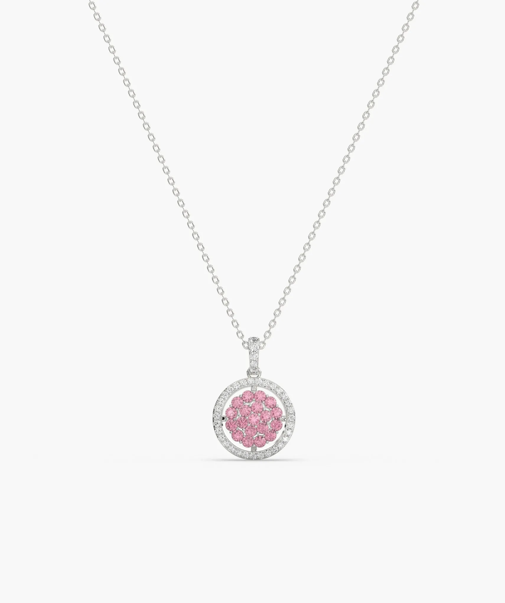 Pink Sparkle Halo Pendant